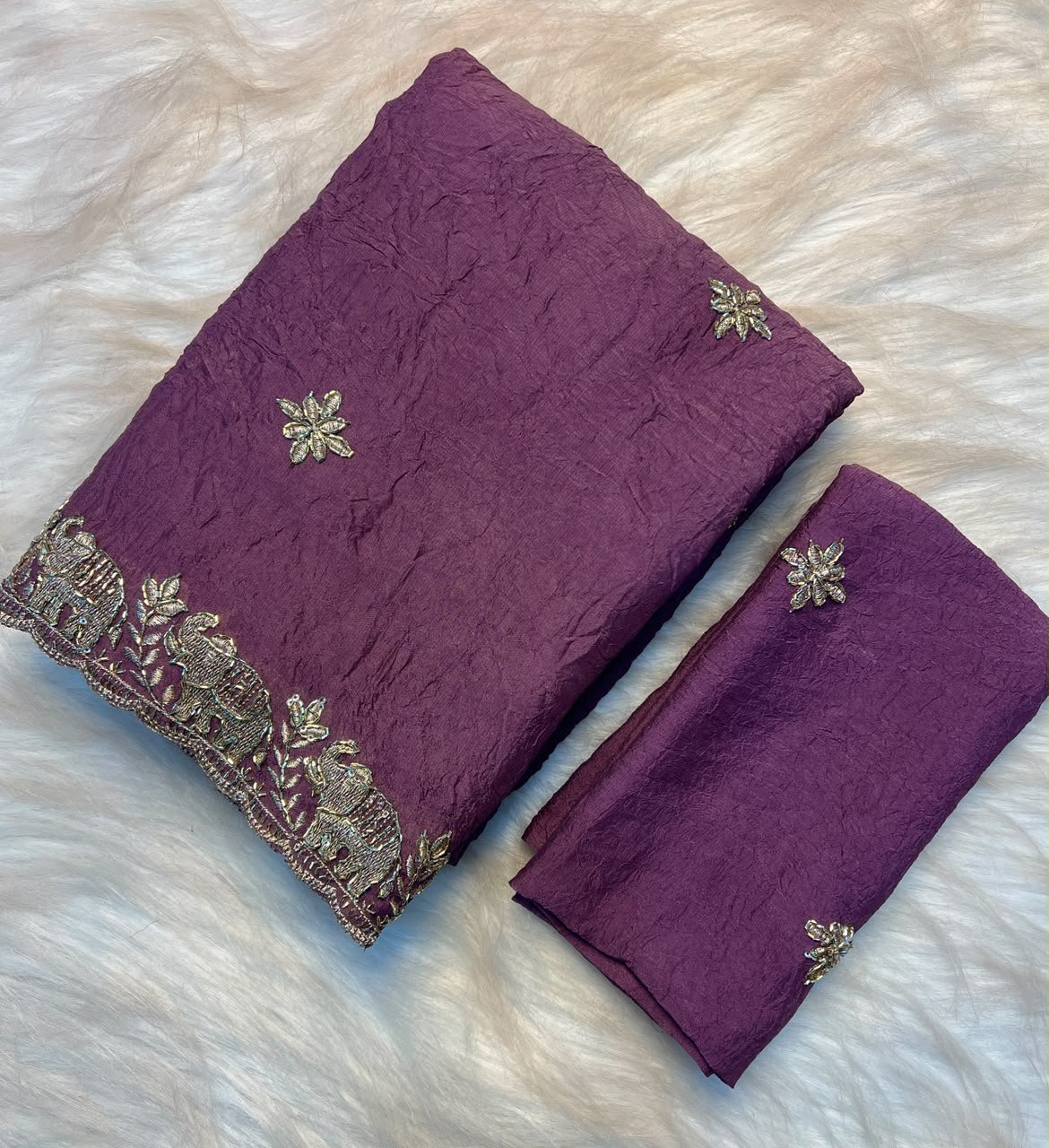 Rangoli Crush Saree with Sequins Border — photo 9