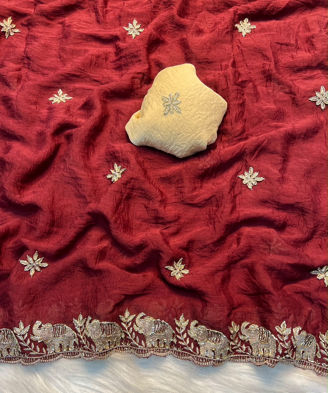Rangoli Crush Saree with Sequins Border — photo 4