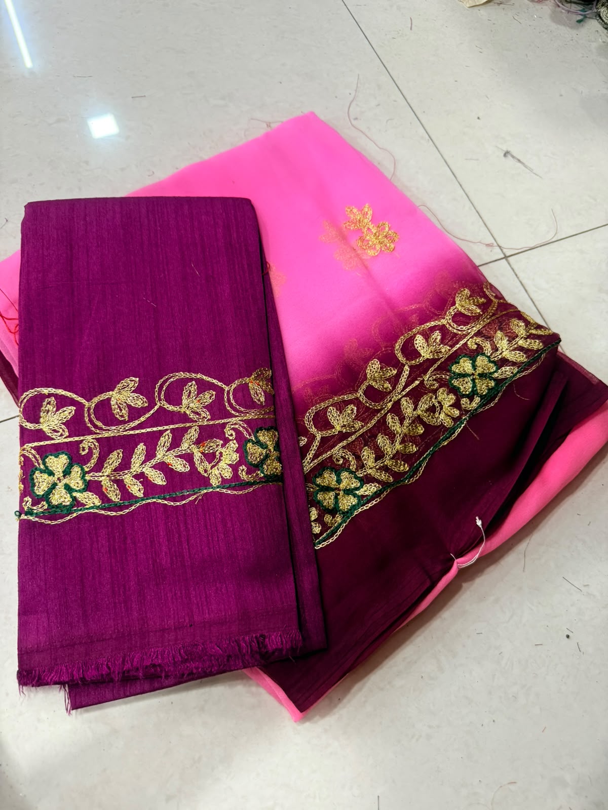 Handmade Chiffon Georgette Flower Saree — photo 44
