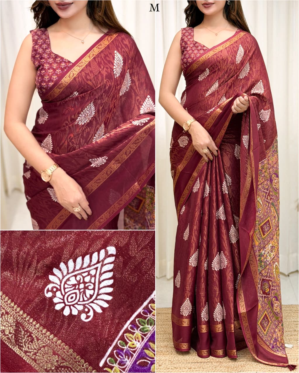 Cotton Jacquard Printed Saree — photo 5