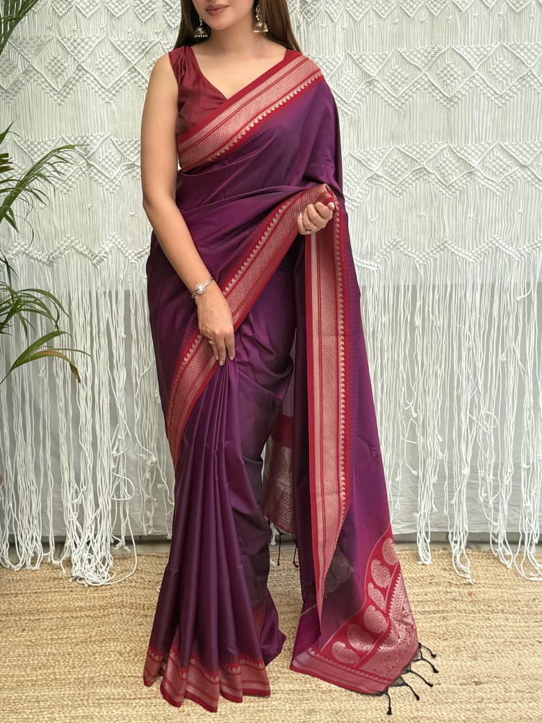 Viscose Silk Minakari Saree — photo 2