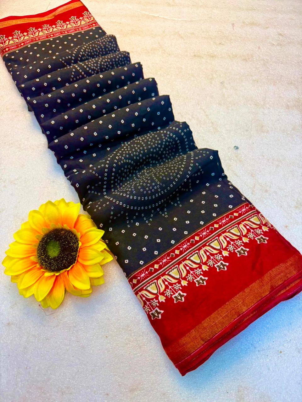 Mul Cotton Bandhani Patola Saree — photo 14