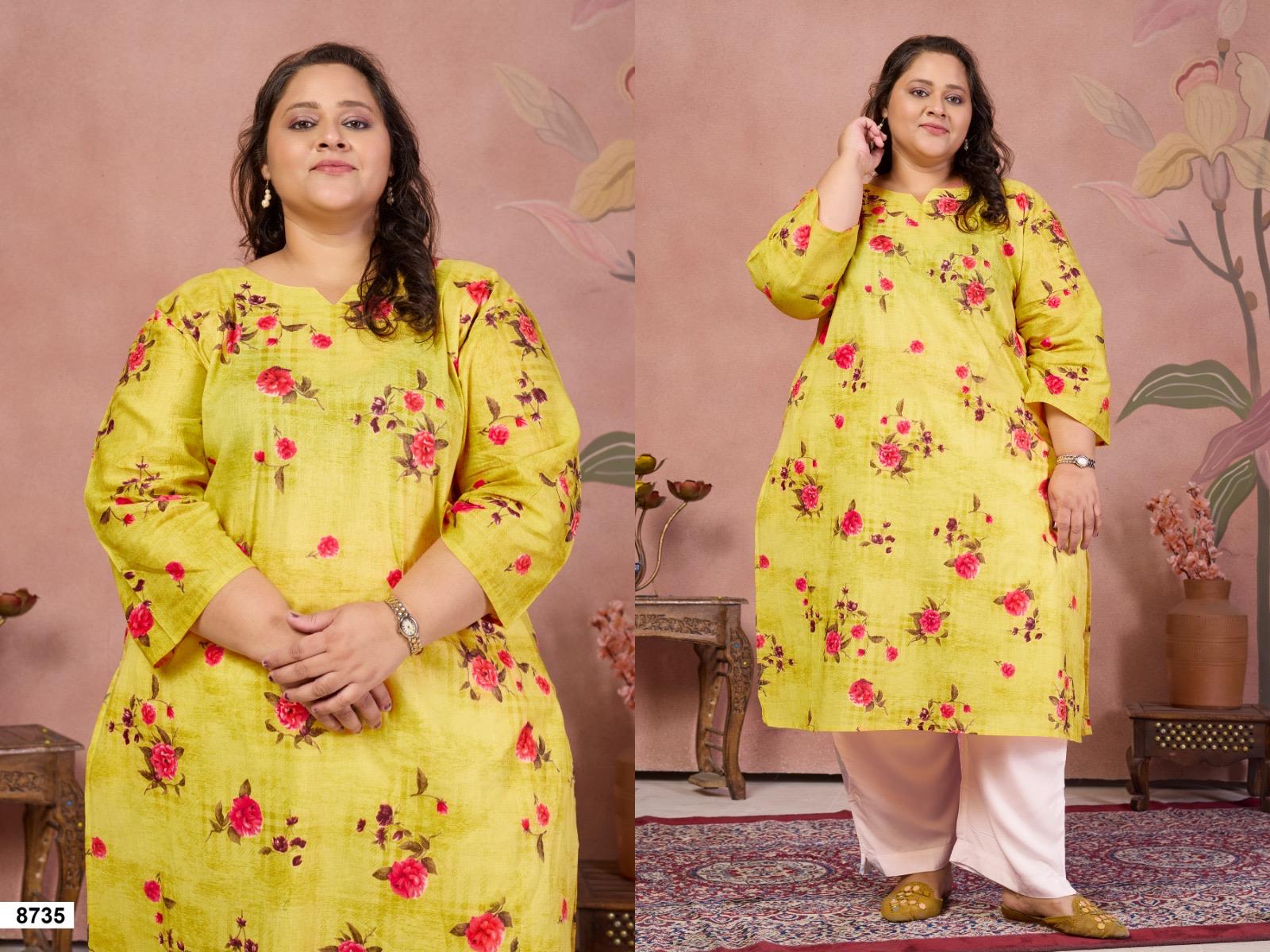 Plus Size Camric Cotton Kurti — photo 3