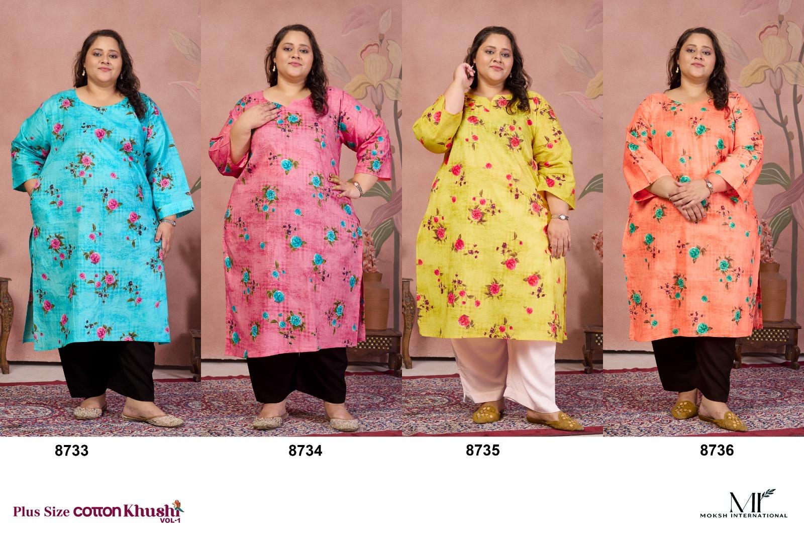 Plus Size Camric Cotton Kurti — photo 5