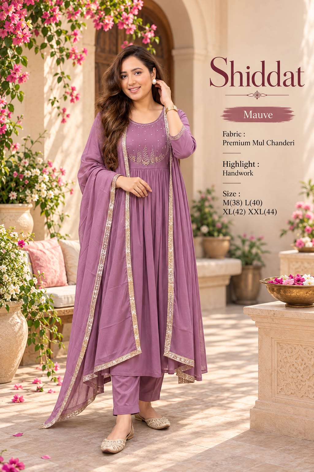 Mul Chanderi Anarkali Suit Set — photo 9