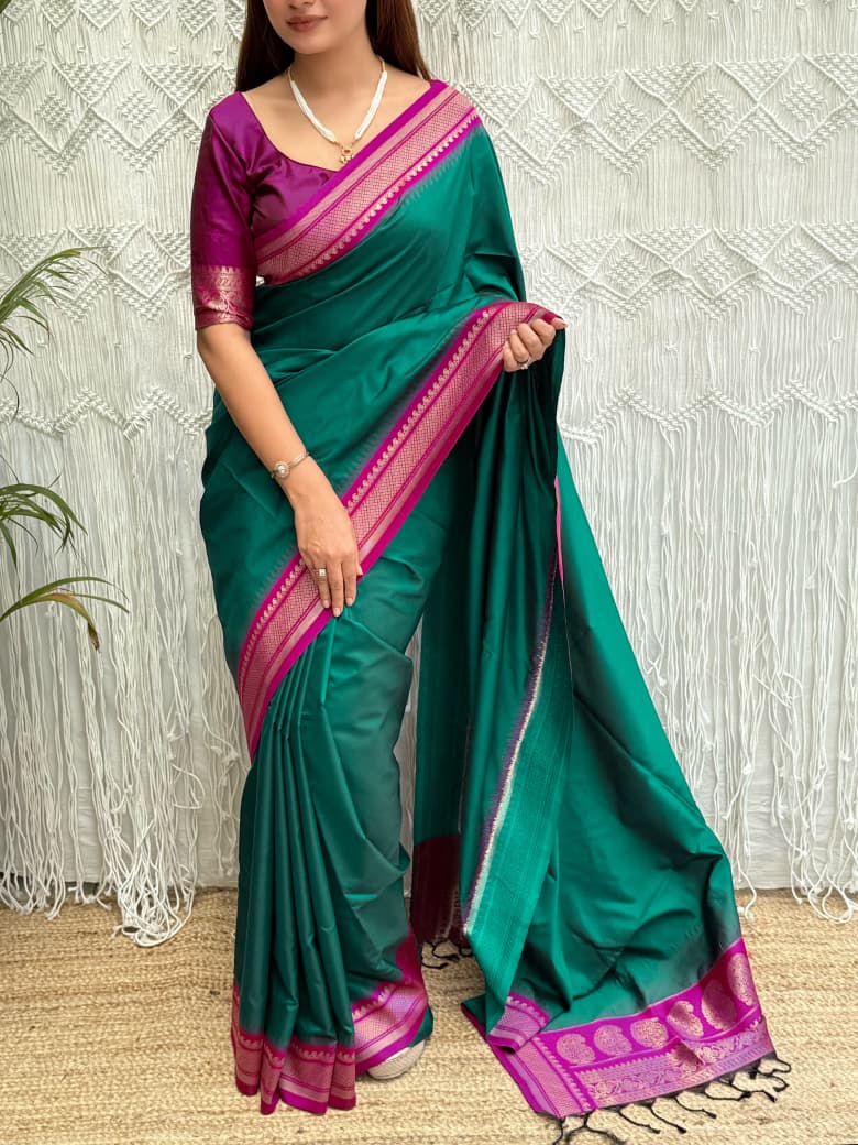 Viscose Silk Minakari Saree — photo 3