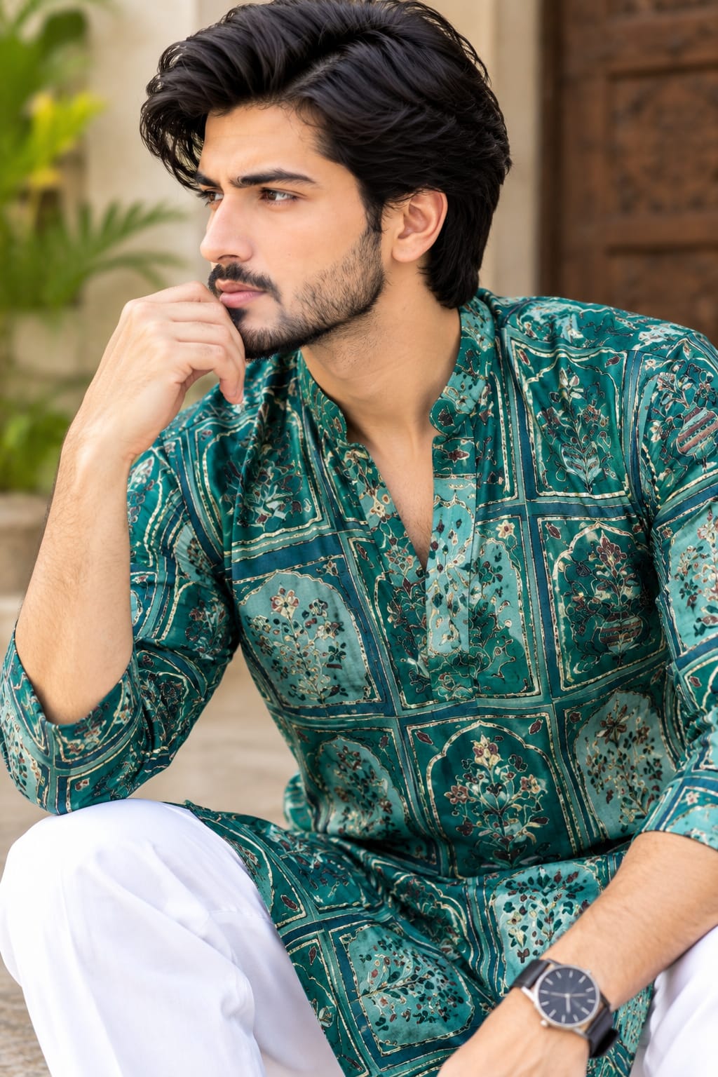 Men’s Designer Chinon Kurta with Heavy Embroidery — photo 3
