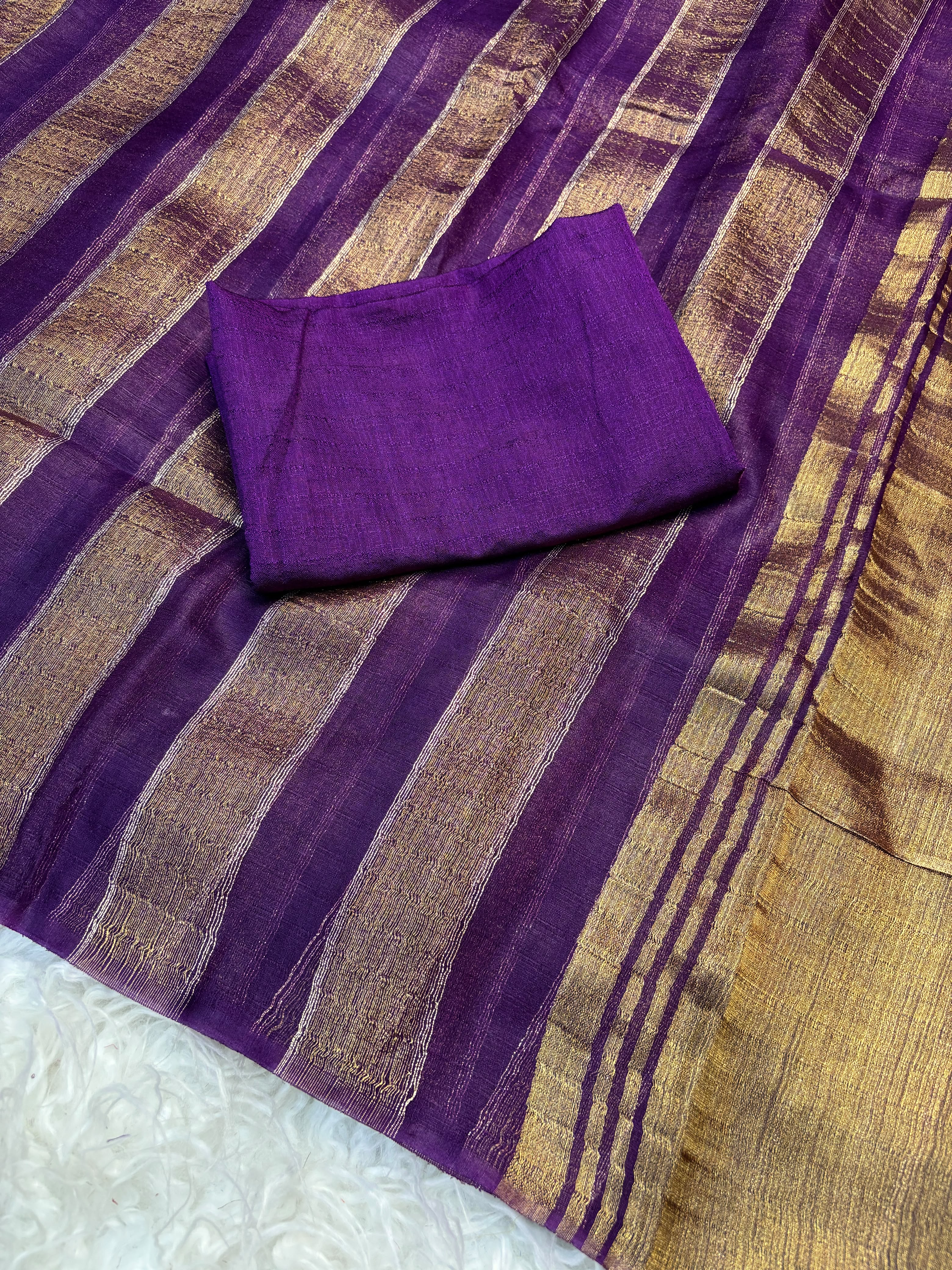 Pure Organza Saree With Stripe Patta — photo 5