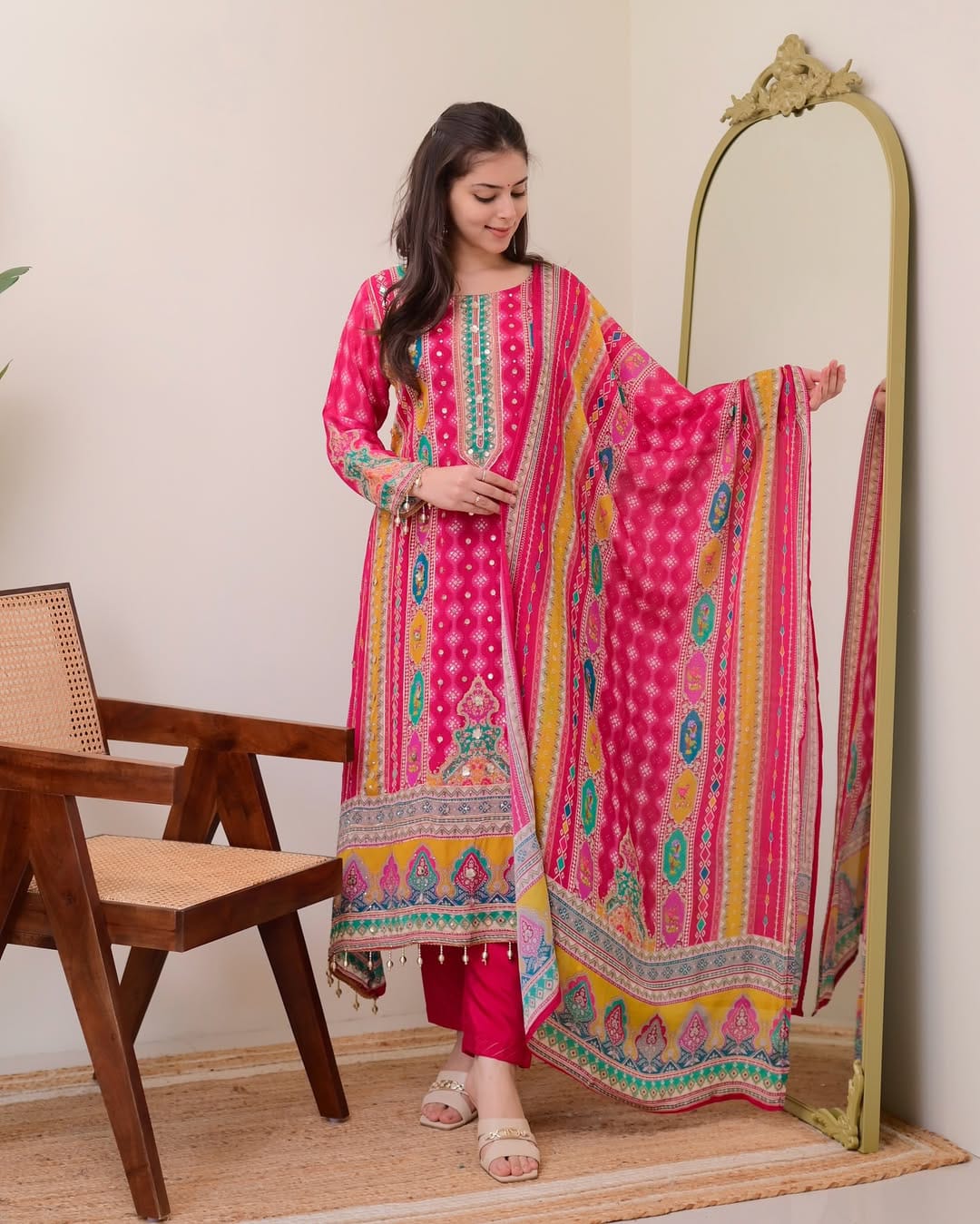Pink Shanti Anarkali Suit