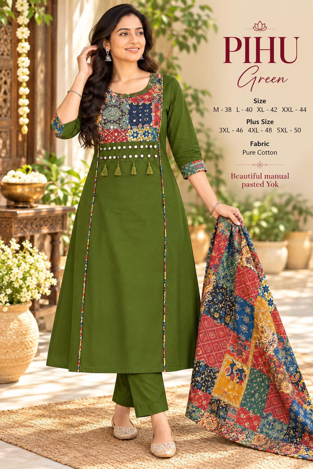 Cotton Kalamkari Patchwork Suit Set — photo 6