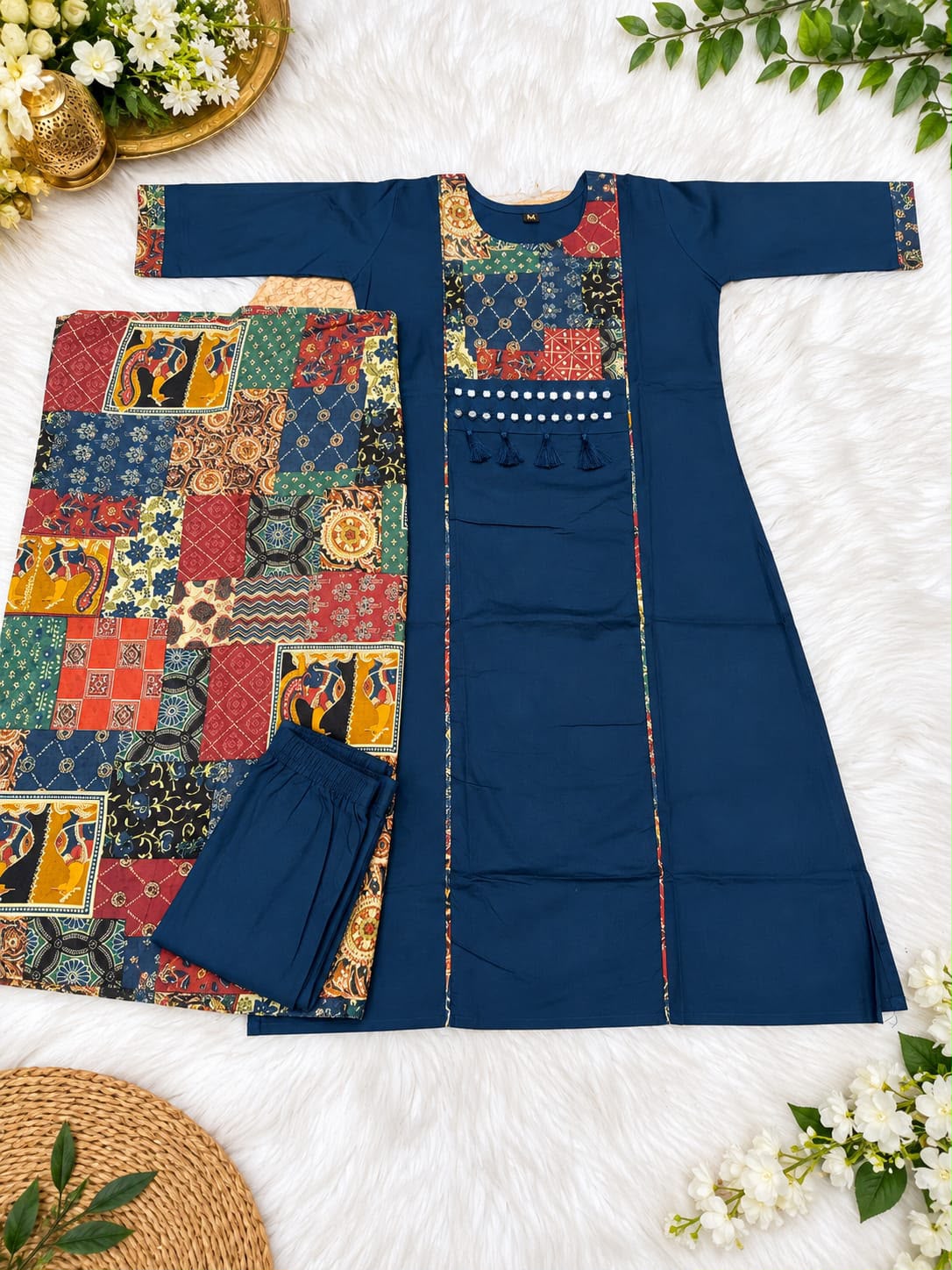 Cotton Kalamkari Patchwork Suit Set — photo 7