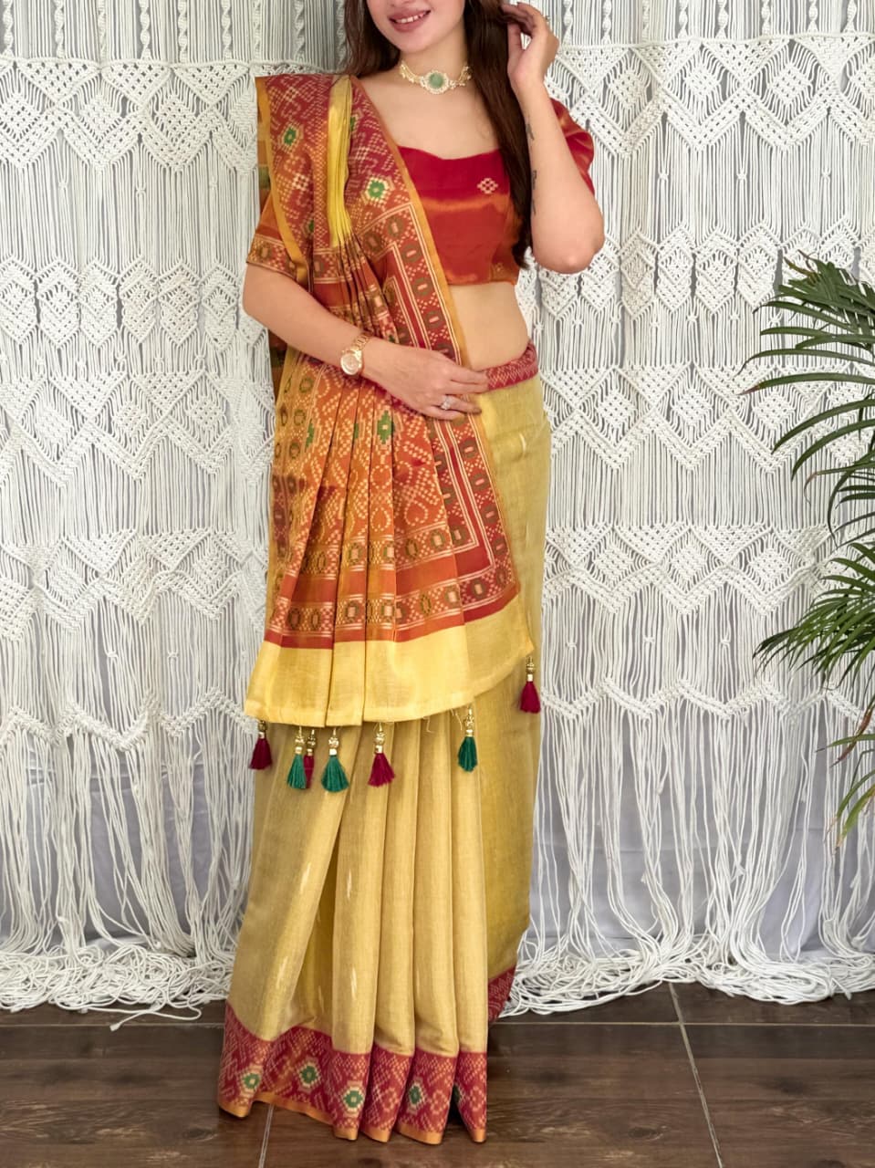 Cotton Silk Zari Jacquard Saree — photo 2