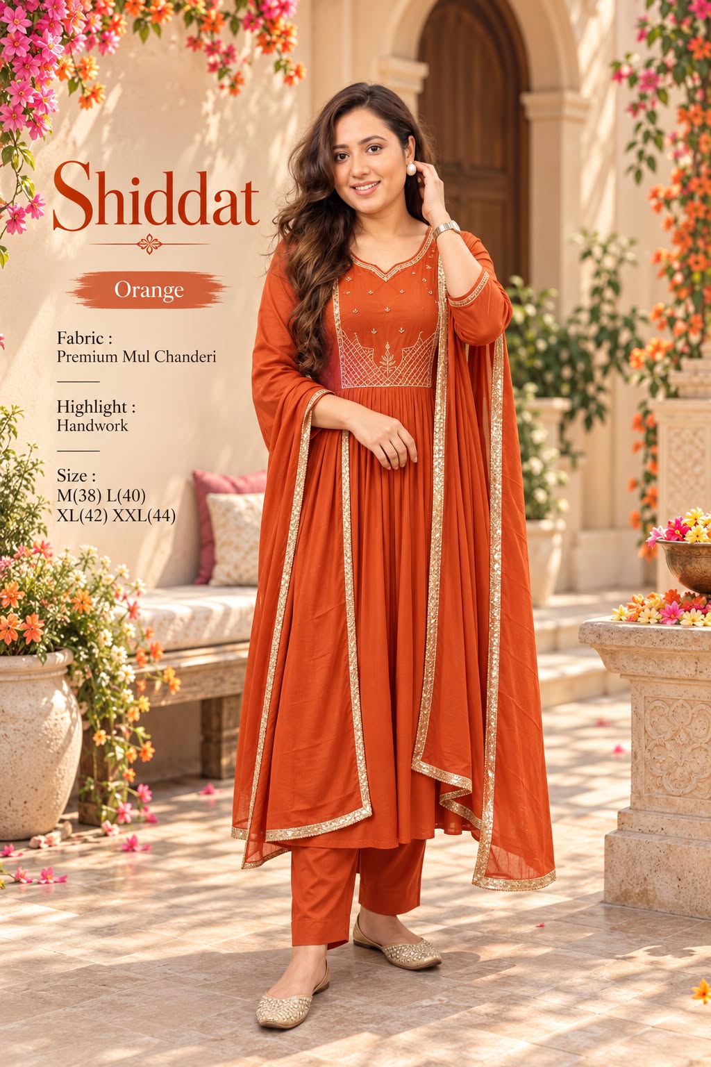Mul Chanderi Anarkali Suit Set — photo 8