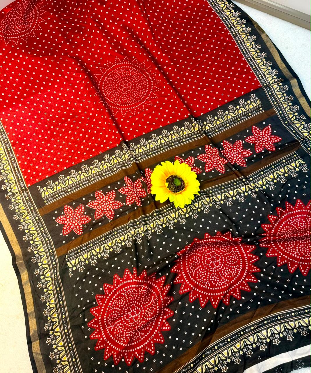 Mul Cotton Bandhani Patola Saree — photo 5