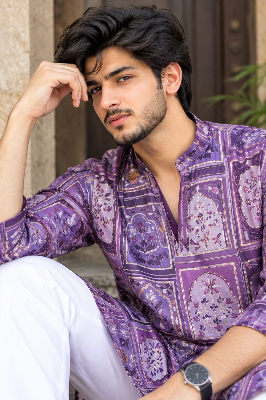 Men’s Designer Chinon Kurta with Heavy Embroidery — photo 16
