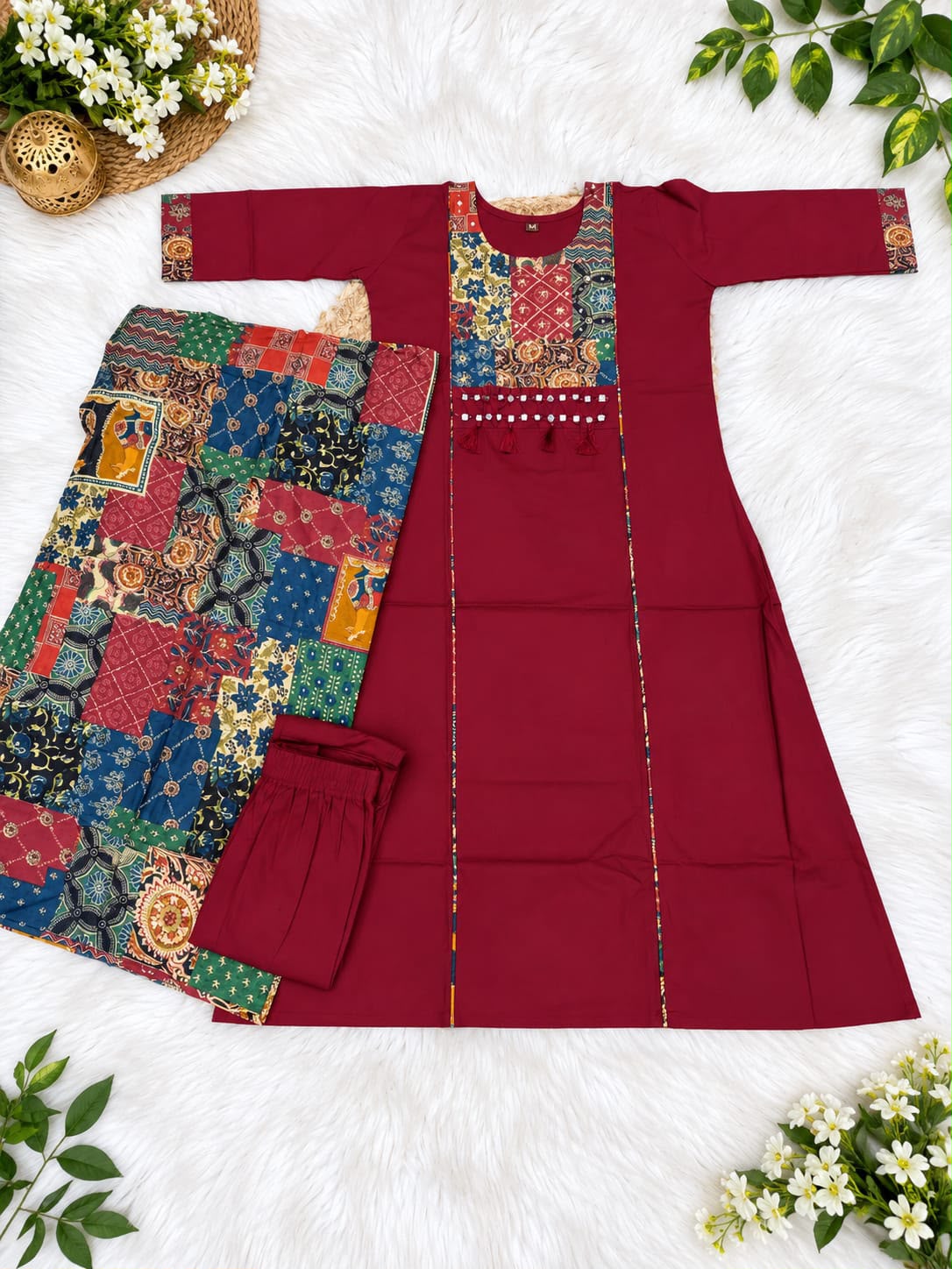 Cotton Kalamkari Patchwork Suit Set — photo 2