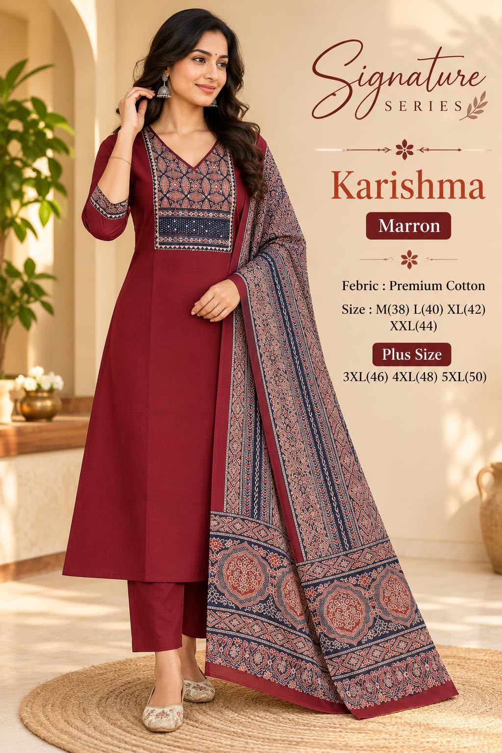 Ajrakh Print Straight Kurta Set — photo 4