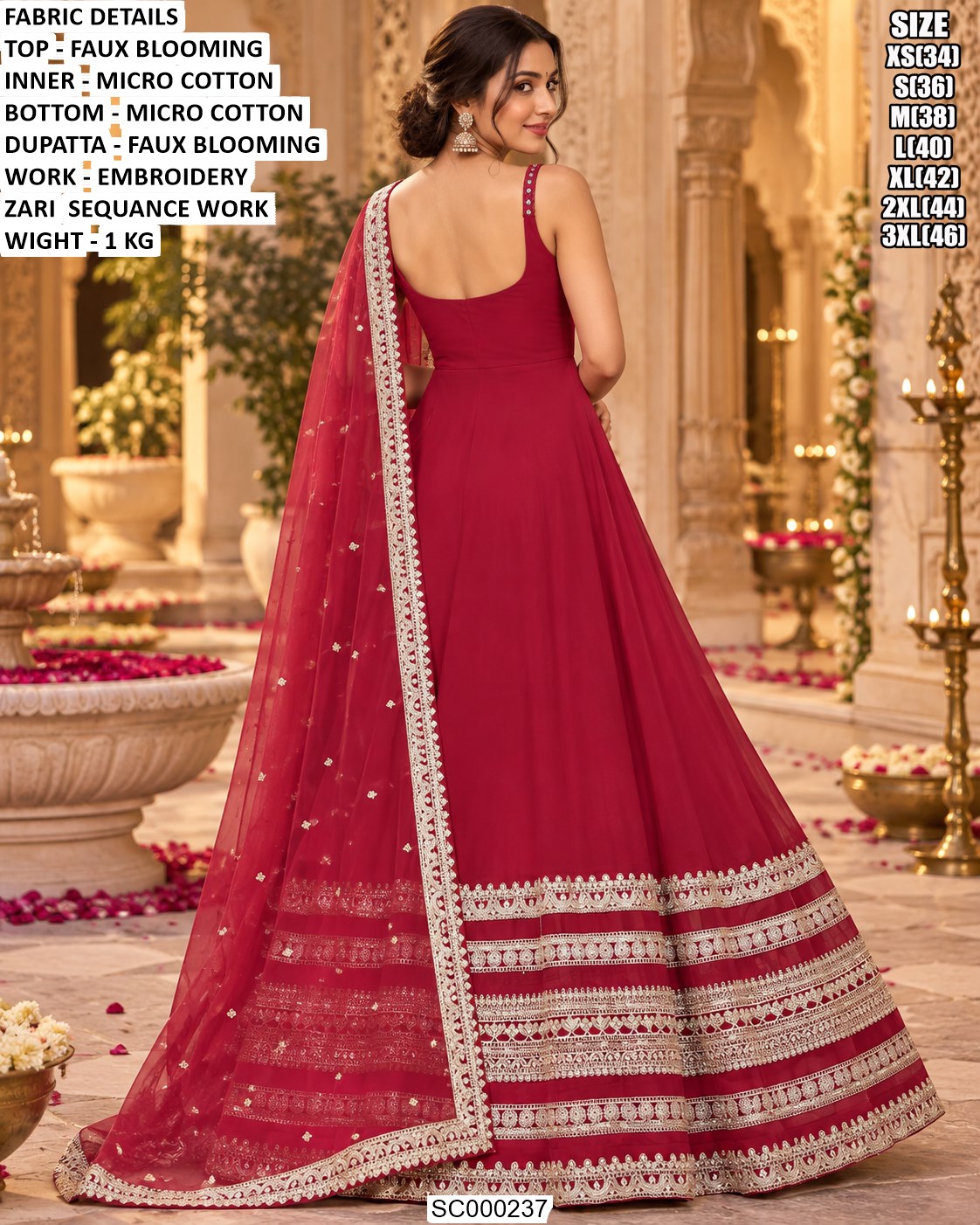 Embroidered Anarkali 3-Piece Set — photo 2