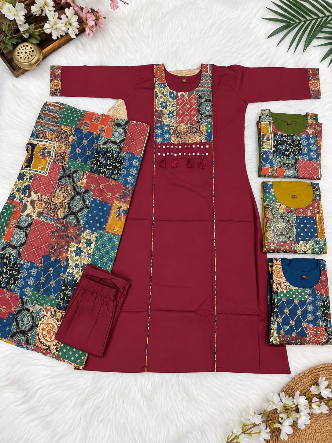 Cotton Kalamkari Patchwork Suit Set — photo 5