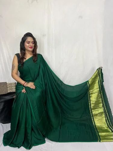 Viscose Modal Silk Saree with Gold Pallu — photo 3