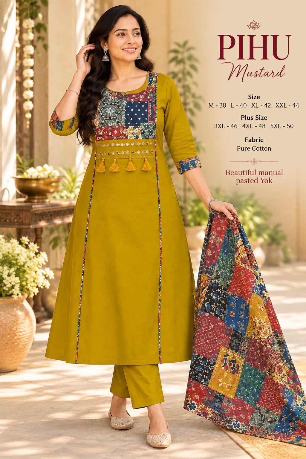 Cotton Kalamkari Patchwork Suit Set — photo 9