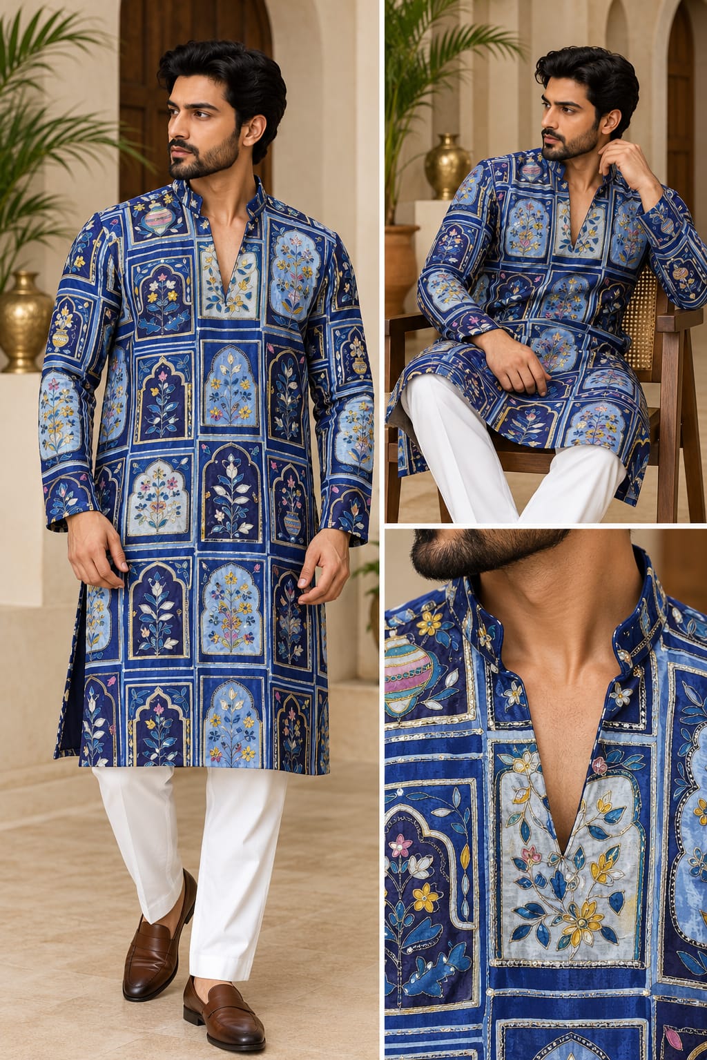 Men’s Designer Chinon Kurta with Heavy Embroidery — photo 5