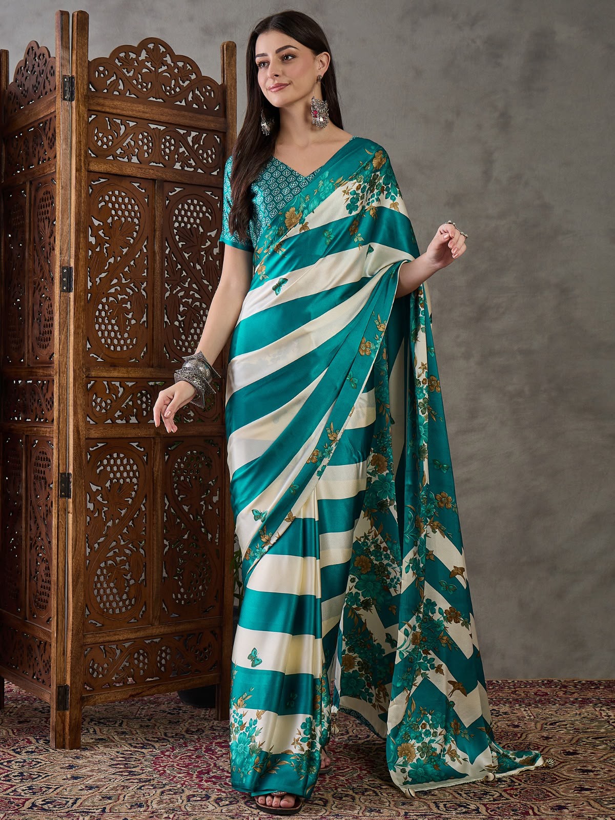Ajrakh Lux Semi Modal Saree — photo 4