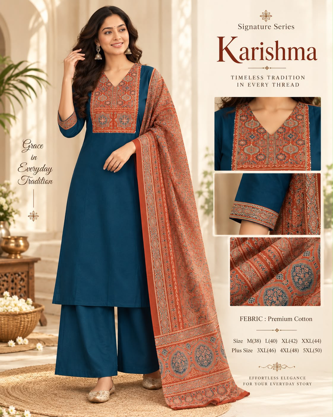 Ajrakh Print Straight Kurta Set — photo 2