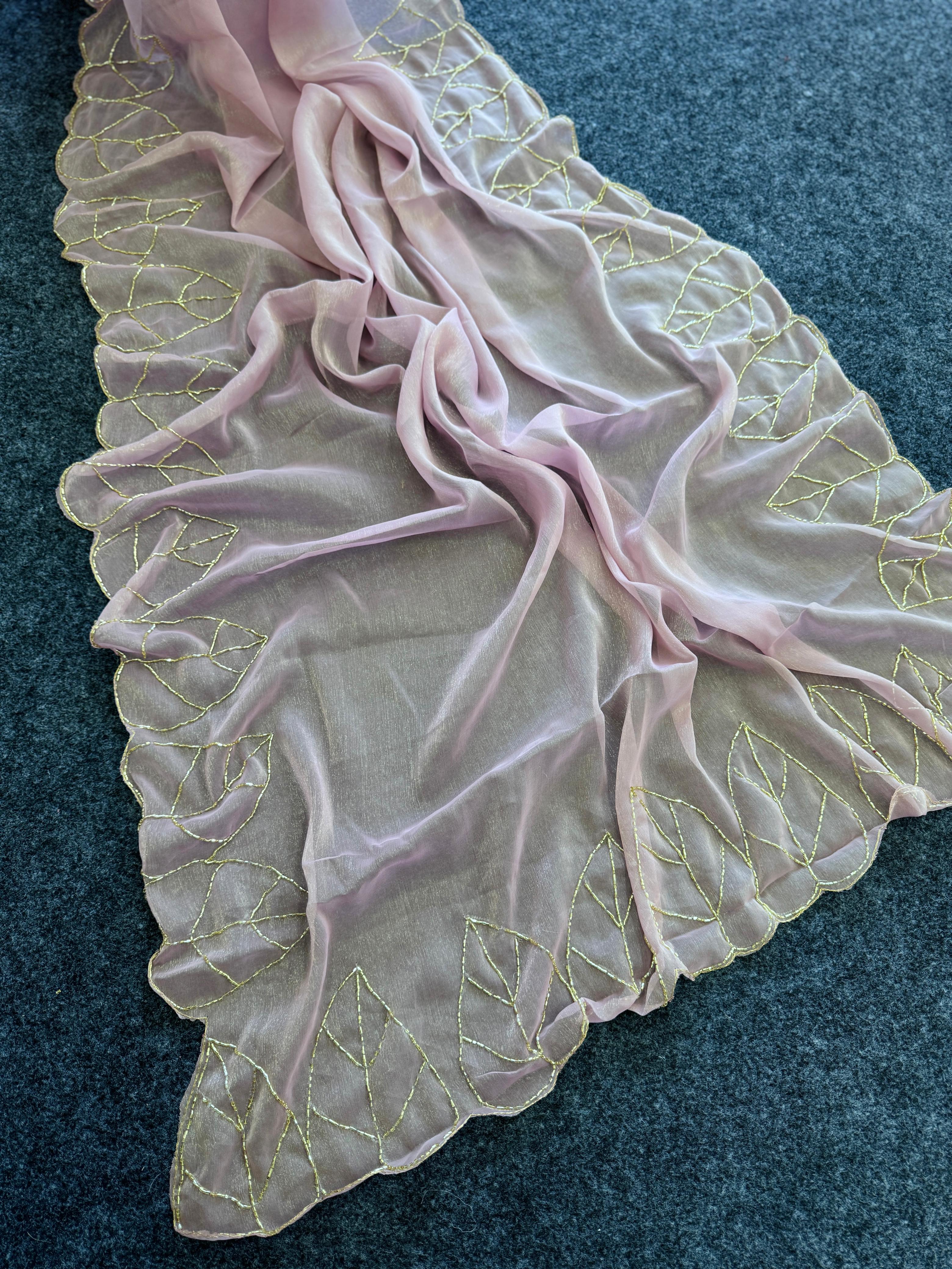 Jari Silk Saree With Handwork Border — photo 6