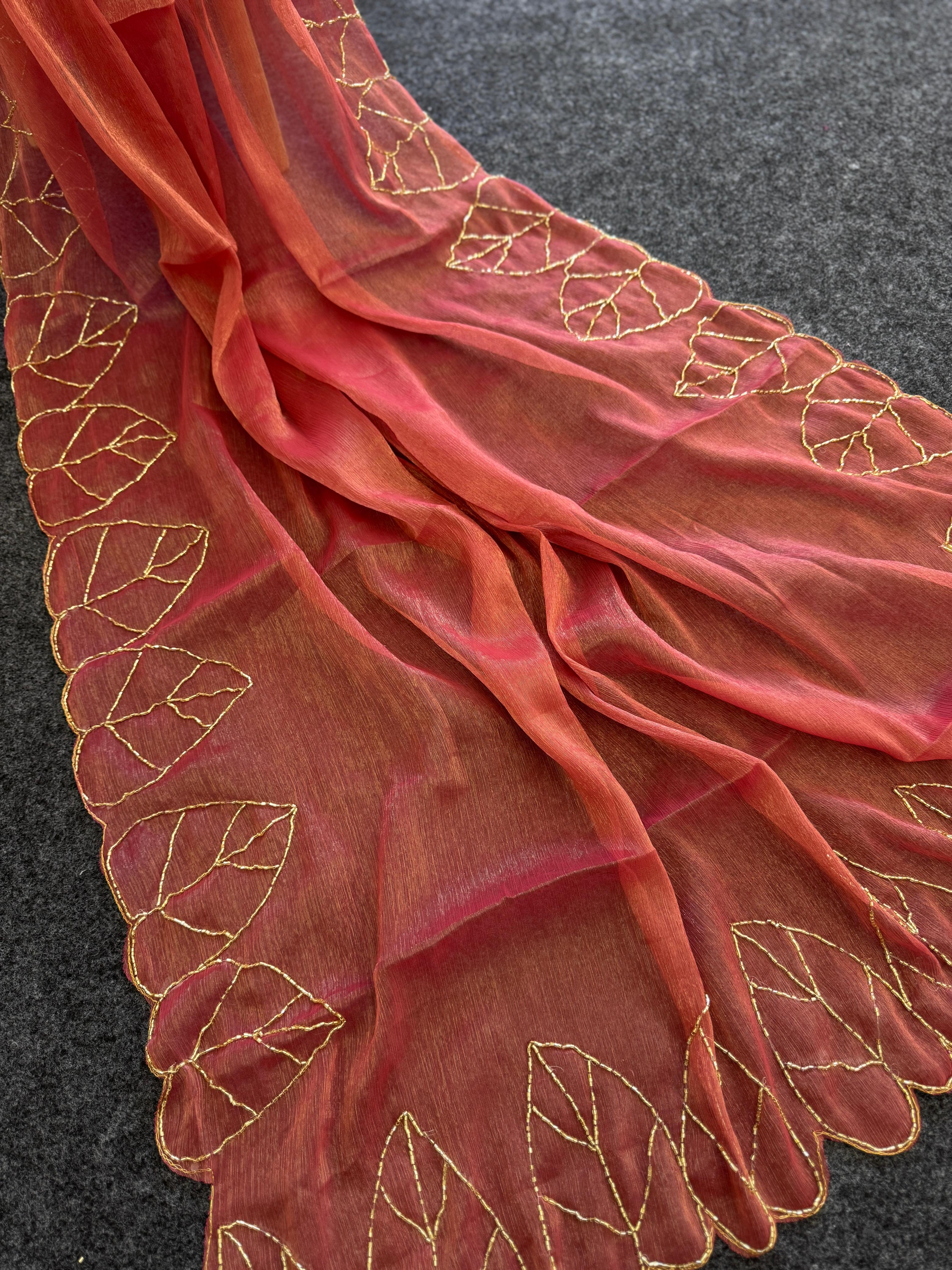 Jari Silk Saree With Handwork Border — photo 5